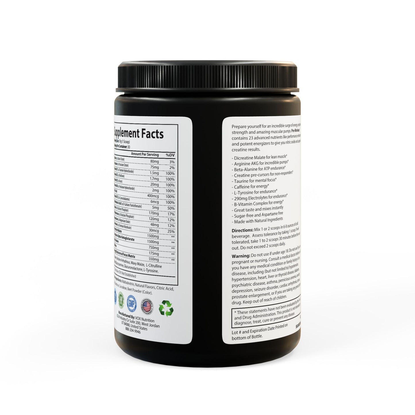 Hate Incarnate ENERGY BLITZ Pre-Workout Supplement, Watermelon (300g, 10.58oz)