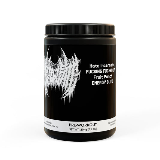 Hate Incarnate FUCKING FUCKED UP Fruit Punch ENERGY BLITZ Pre-Workout Supplement, Fruit Punch (204g, 7.1oz)