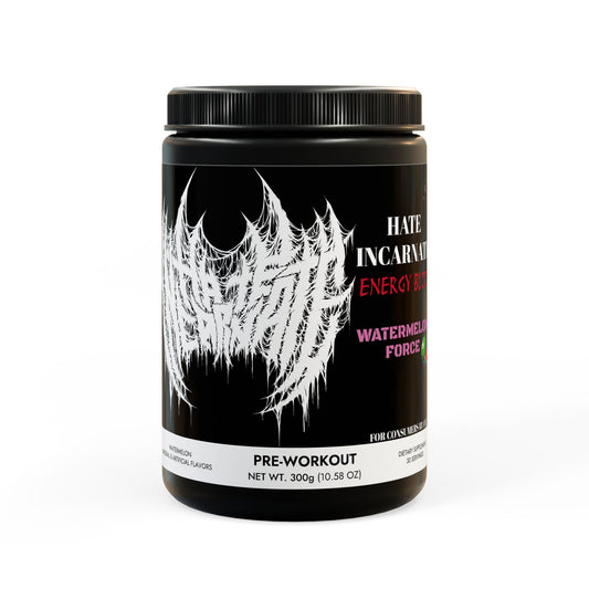 Hate Incarnate ENERGY BLITZ Pre-Workout Supplement, Watermelon (300g, 10.58oz)